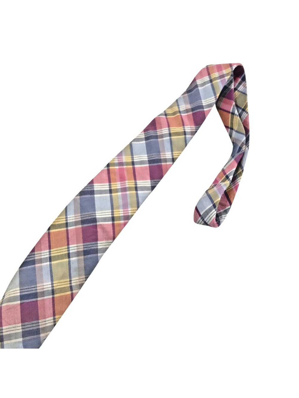 J Crew Cotton Classic Tie Blue Plaid 58"